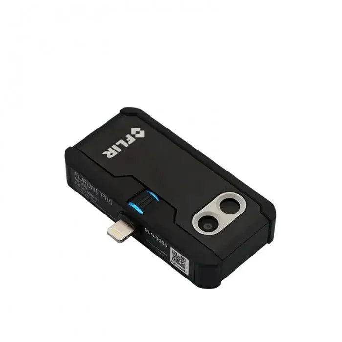 PhoneFix FLIR ONE PRO thermal imaging camera showing PCB board diagnosis, with thermal image display and compact design.