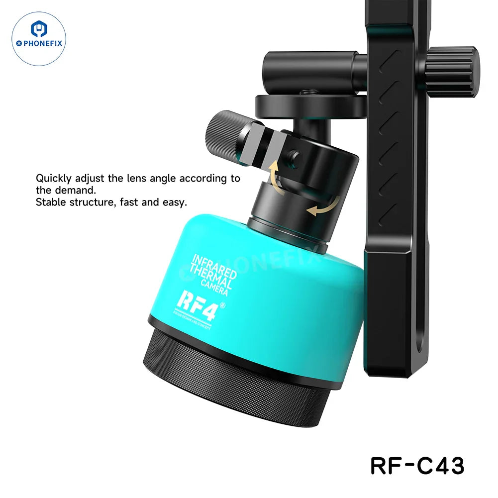 RF4 RF-C43 RF-C43B thermal imaging camera motherboard for fault detection, showing circuit board with thermal sensor components.