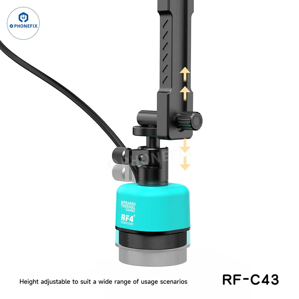 RF4 RF-C43 RF-C43B Thermal Imaging Camera motherboard fault detection device by PHONEFIX showing internal components and thermal sensor
