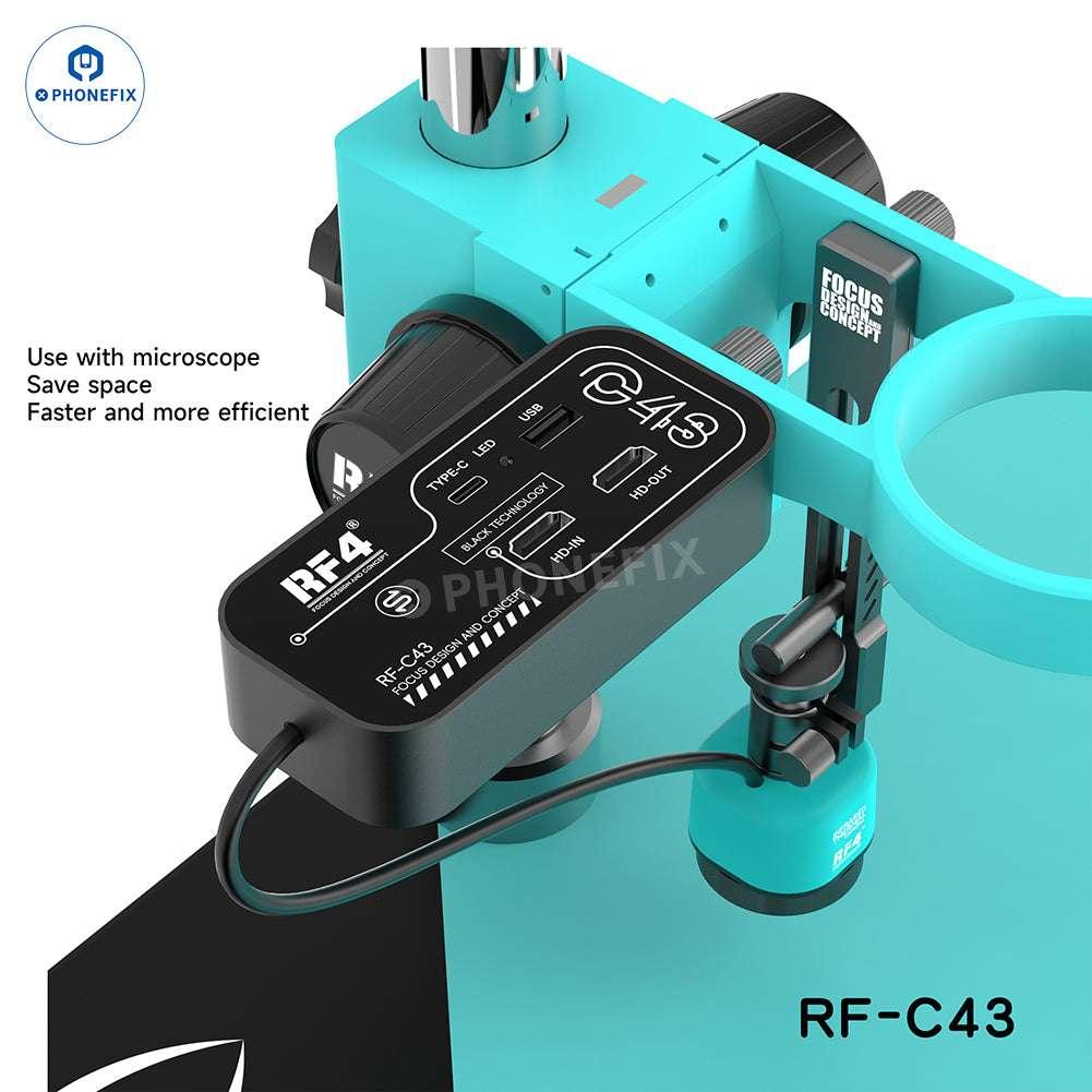 RF4 RF-C43 RF-C43B thermal imaging camera motherboard for fault detection, showing internal components and circuitry.