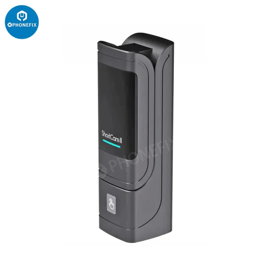 Caméra thermique infrarouge ShortCam II pour le diagnostic et la réparation de circuits imprimés par PHONEFIX, présentant l'imagerie thermique et l'interface de l'appareil.