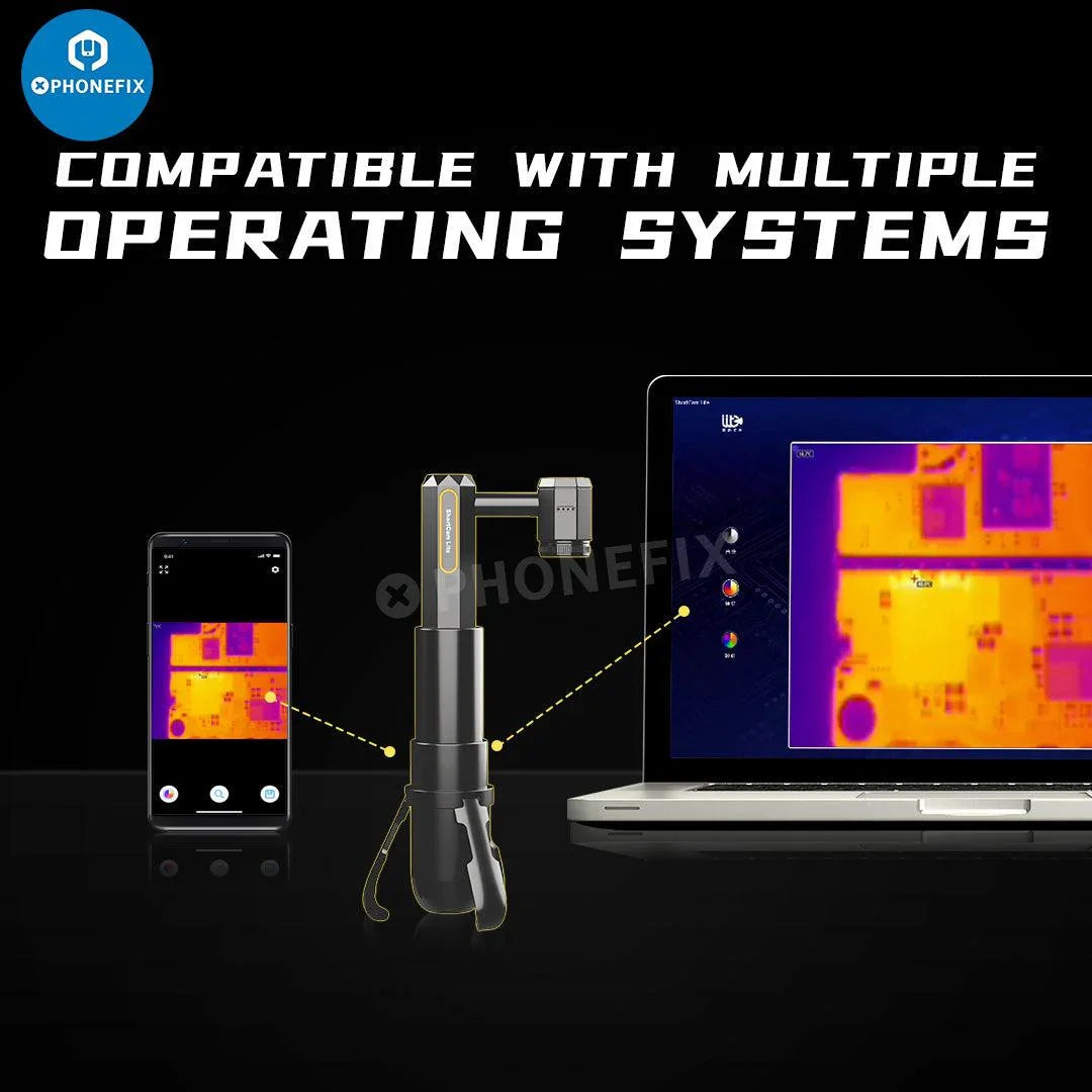 PHONEFIX TB-03S Infrared Thermal Camera for PCB fault diagnosis, compact thermal imaging tool for quick troubleshooting.