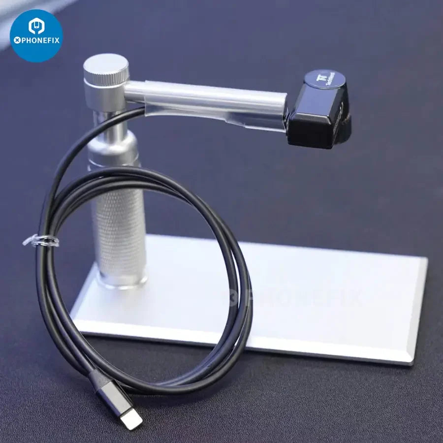 Universal PhoneFix thermal imaging camera holder bracket for Seek Thermal Imager, securely holds the thermal camera on a fixed stand.