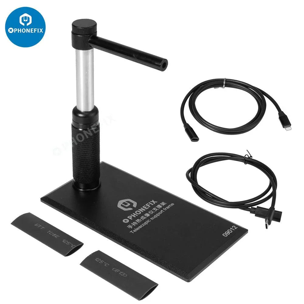Universal PhoneFix thermal imaging camera holder bracket for Seek Thermal Imager, fixed stand for secure smartphone mounting.