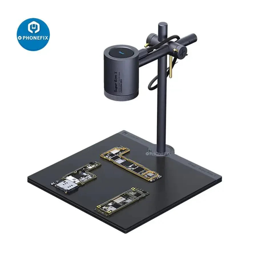 QIANLI SuperCam 3D Thermal Imager Camera for PCB troubleshooting, showing thermal heat mapping on circuit boards.