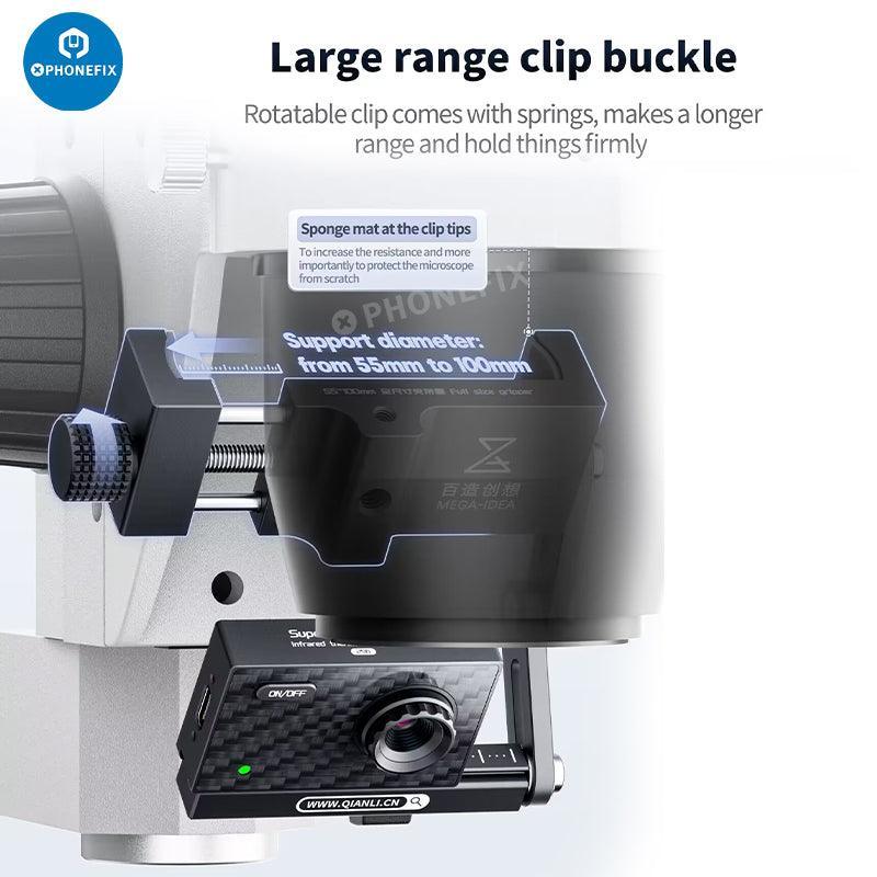 Caméra thermique infrarouge 3D Qianli MEGA-IDEA Super IR Cam 2S avec vue frontale, capteur infrarouge et commandes