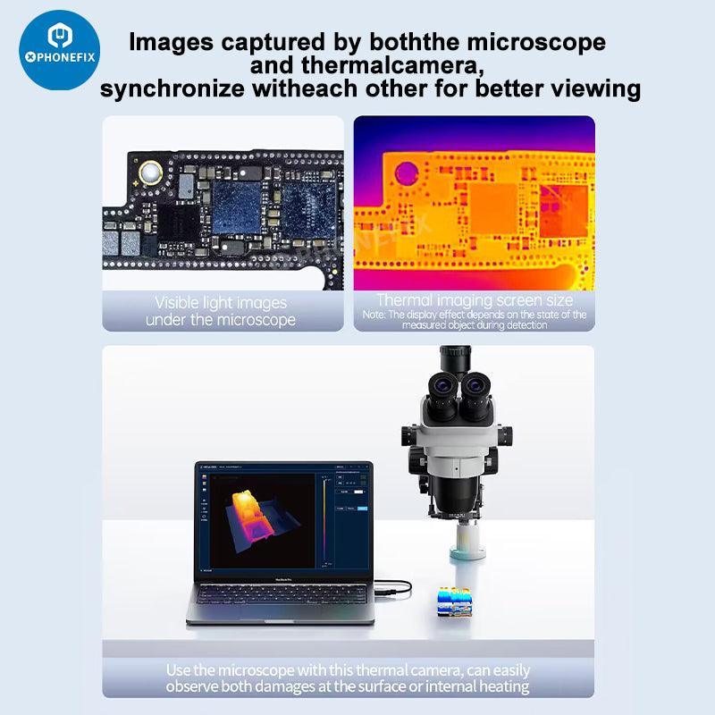 Caméra thermique infrarouge 3D Qianli MEGA-IDEA Super IR Cam 2S montrant la vue de face avec capteurs infrarouges.