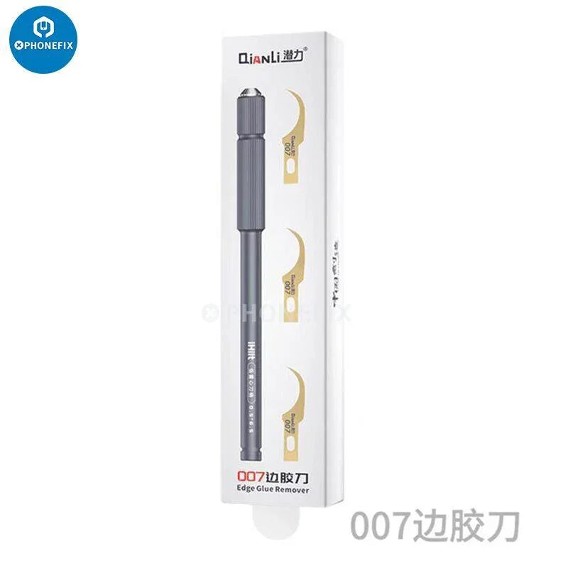Kit de couteau QianLi Blade IC Pry and Glue Removal de PHONEFIX, comprenant des pinces et des couteaux de précision pour la réparation électronique.