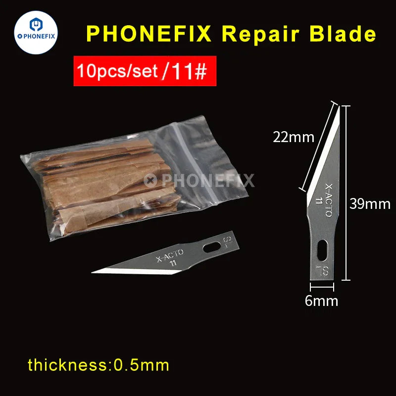 Set of 10 high-precision engraving craft knives by PHONEFIX, featuring sharp blades for detailed carving and engraving tasks.