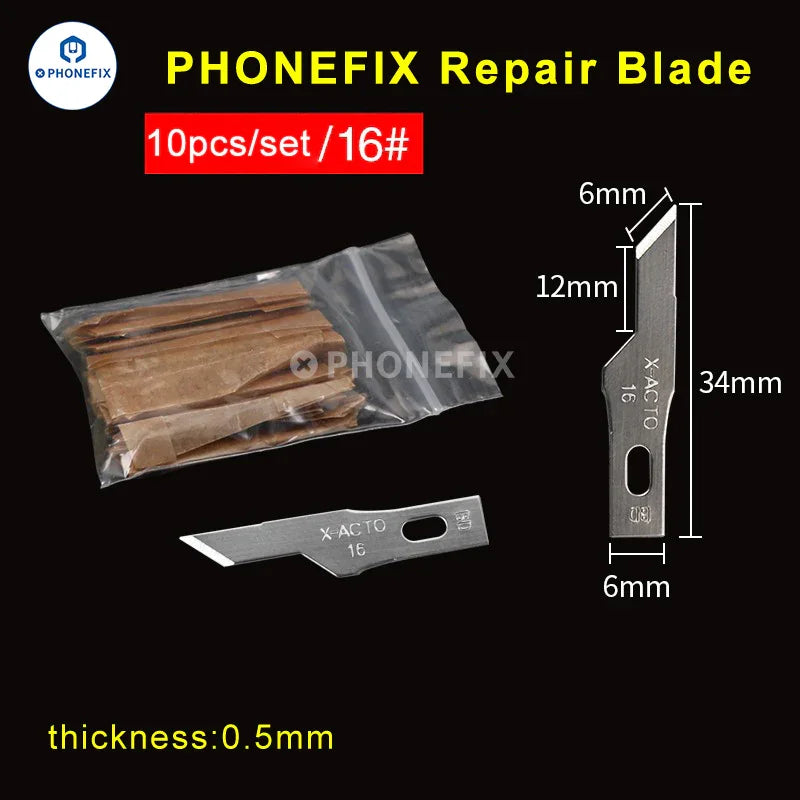 Set of 10 high precision engraving craft knives and gravers by PHONEFIX, featuring blades for detailed carving and cutting tasks.