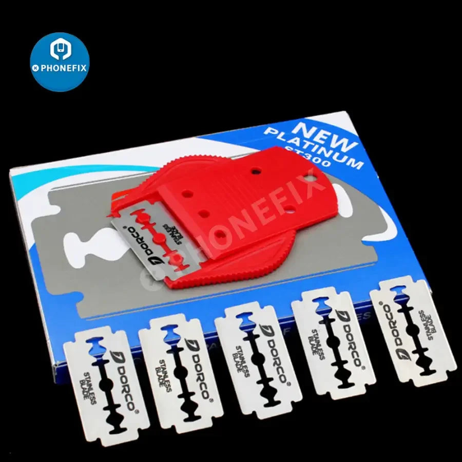 PhoneFIX LCD glue scraper tool with handle, designed for phone and tablet screen cleaning and removal.