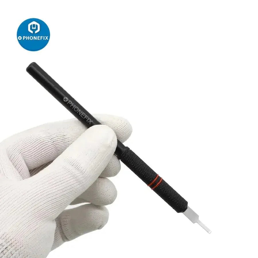 PHONEFIX Face ID Dot Matrix Repair Blade Set with precision tweezers and knife tools for iPhone Face ID repair.