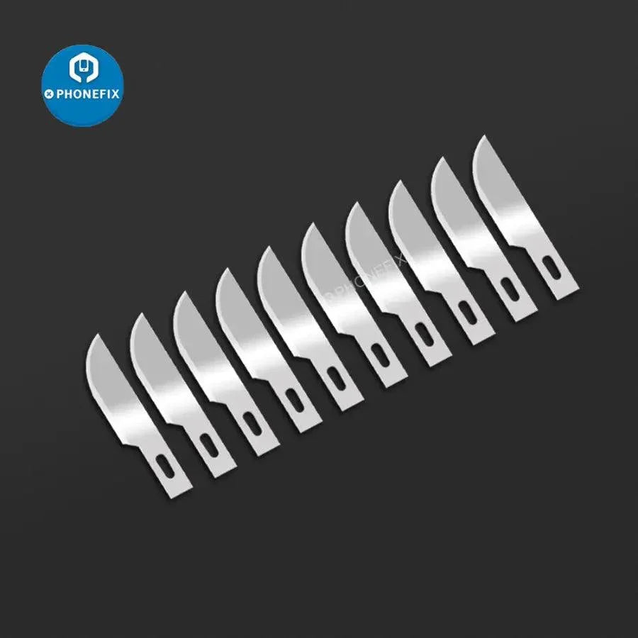 PhoneFix Face ID Dot Matrix Repair Blade Set with precision tweezers and knife tools for iPhone Face ID repair.