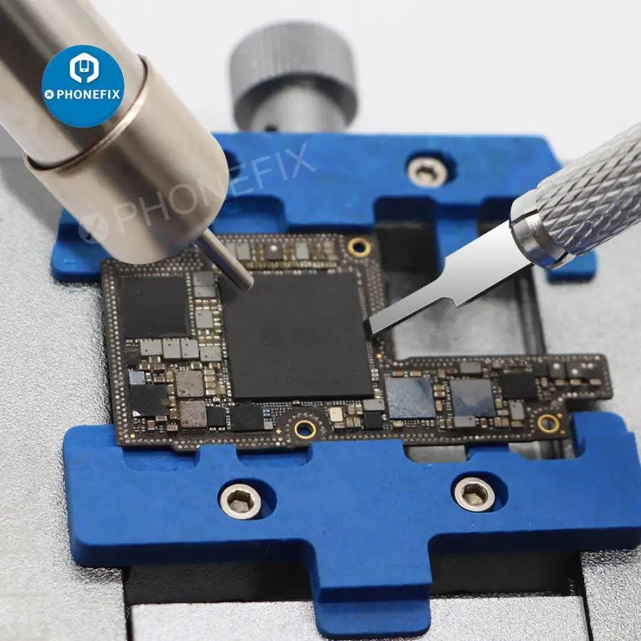 PHONEFIX Face ID Dot Matrix Repair Blade Set with tweezers and knife tools for face lattice repair, precision tool for electronic device repair.