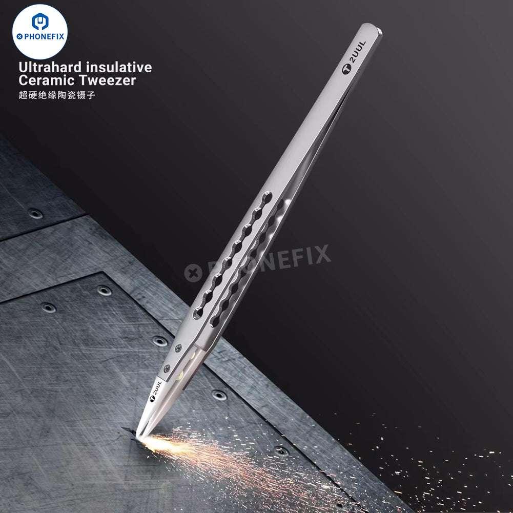 2UUL TW31 ceramic tweezers for IC component disassembly and pickup, by PHONEFIX, with precision tip for electronic repairs.
