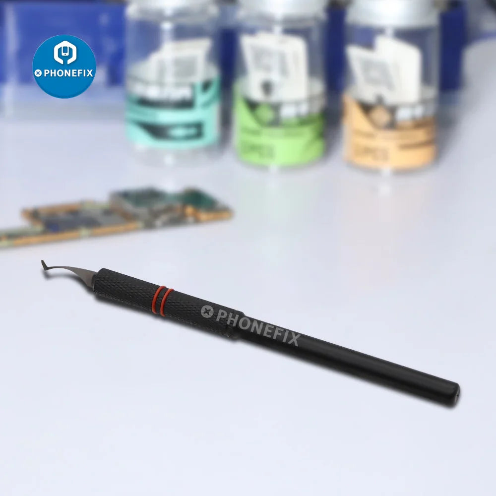 PHONEFIX WYLIE Hand Finish Blades and Glue Removal CPU IC Pry Knife Set for electronic repair and precision component removal.