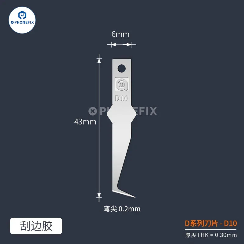 PhoneFIX Amaoe D Series Blade for mobile phone repair, featuring tweezers and knife tools for glue removal and precision work.