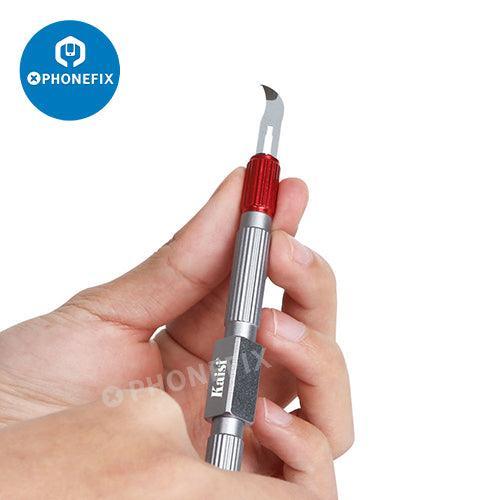 Kaisi 310 double-headed crowbar kit with glue cleaning pry knives, part of PHONEFIX's tweezers and knife tools for electronics repair.