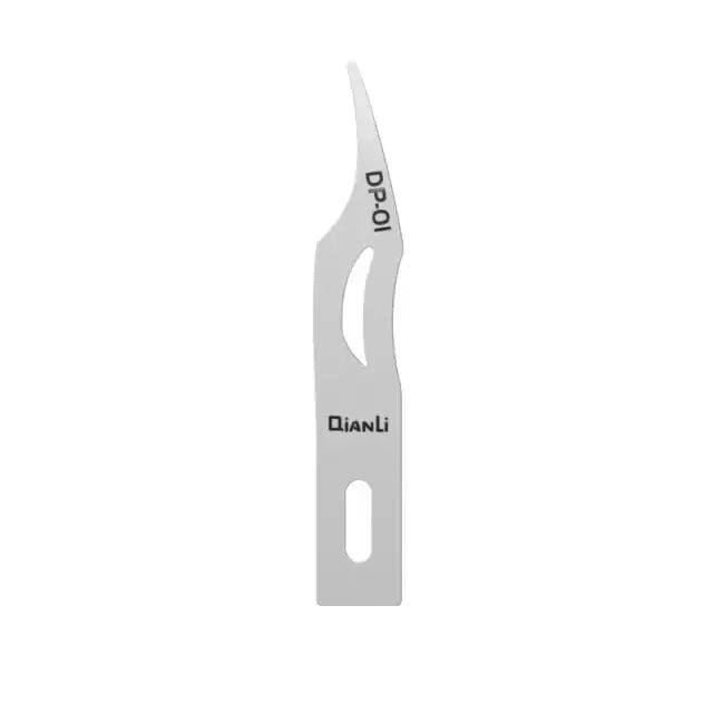 Qianli DP handmade polished knife blade for phone PCB glue removal, part of PHONEFIX tweezers and knife tools collection.