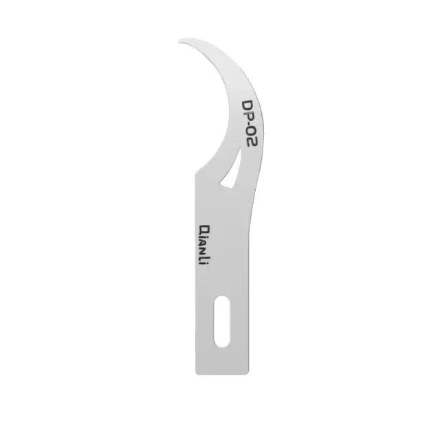 Qianli DP handmade polished knife blade for phone PCB glue removal, part of PHONEFIX tweezers & knife tools set.