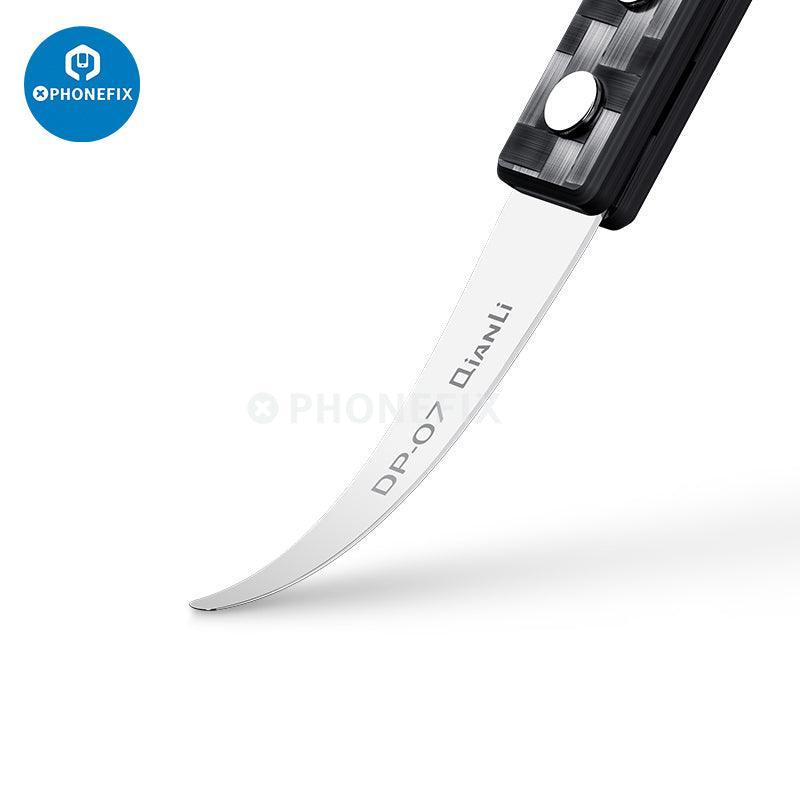 PhoneFix Qianli DP handmade polished knife blade used for removing phone PCB glue and precise electronic repairs.