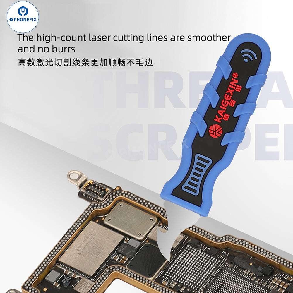 PHONEFIX KGX-3JK phone repair scraper and shell opening knife with tweezers for PCB and glue removal, precision tool for electronics repair