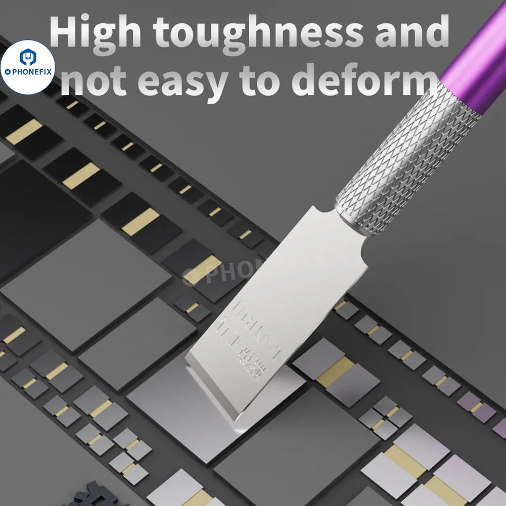 LANRUI 007 Cold Blade mobile CPU removal knife and tweezers tool set for phone repair, featuring precision blades and ergonomic design.