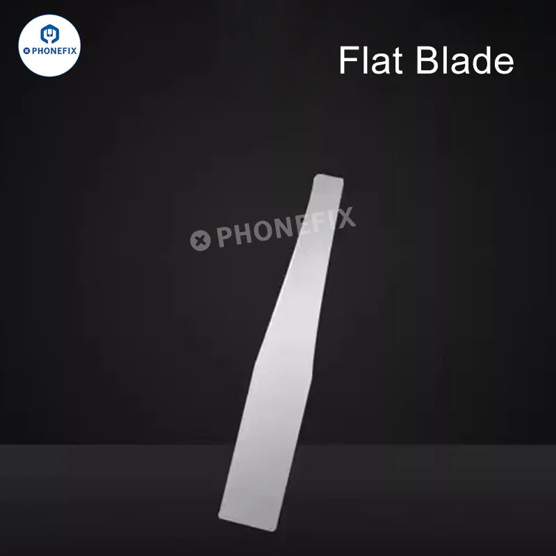 PhoneFix moderate hardness YCS manual blades for phone CPU soldering repair, featuring pointed knife tools and precision tweezers.