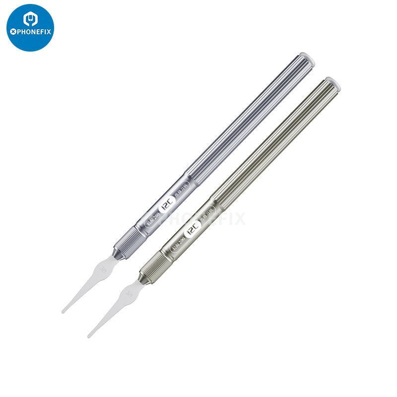 PhoneFix i2C Q5 Blade Kit with motherboard CPU chip pry scraper knife and tweezers for electronic repair.