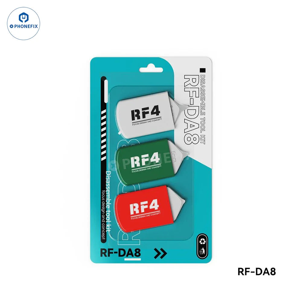Juego de cuchillas de desmontaje PHONEFIX RF4 RF-DA8/DA9 con pinzas, utilizado para la extracción de pantallas de teléfonos móviles y tabletas y el desmontaje del marco.