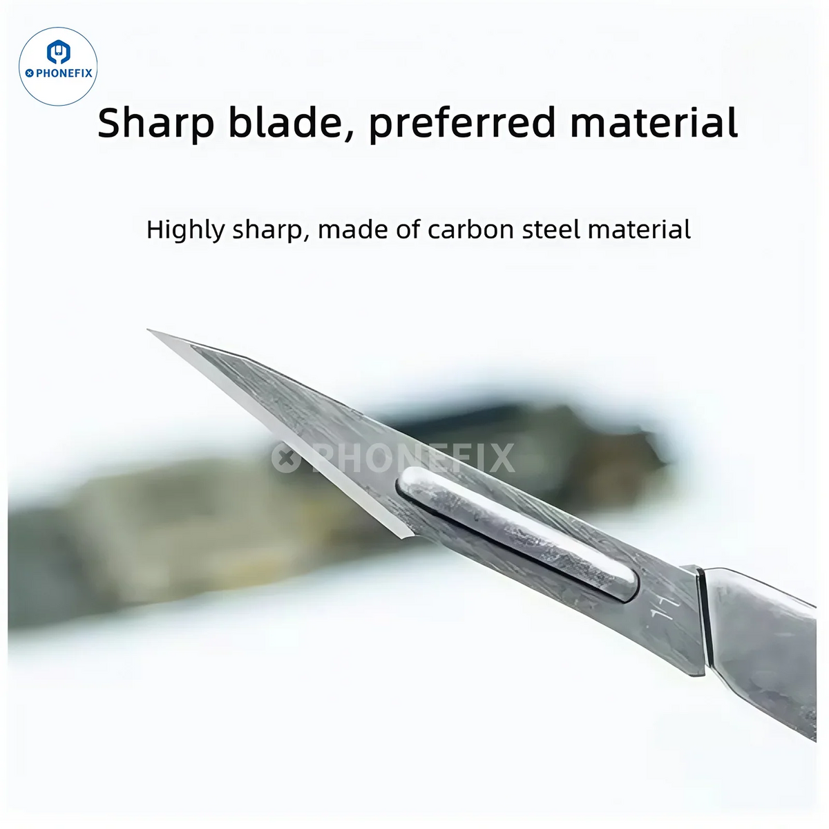 PhoneFix YCS #11 Blade PCB CPU glue removal knife, precision tin scraping tool for electronic component maintenance.