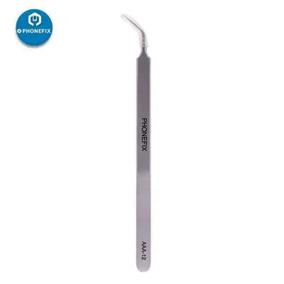 Stainless steel anti-static precision pointed tweezers from PHONEFIX, ideal for electronics and delicate mechanical work.