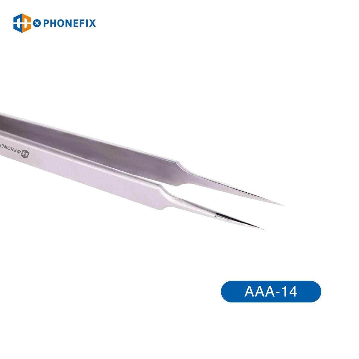 PhoneFix stainless steel anti-static precision pointed tweezers, ideal for delicate electronics and detailed work.