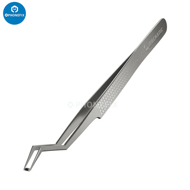 PhoneFix AAC-14 hollow heat-dissipating tweezers for electronics repair, precision tweezers with a sleek design for delicate work.
