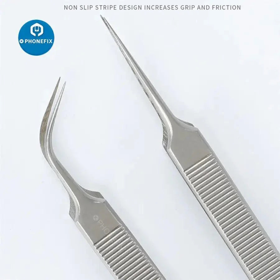 PhoneFix MECHANIC Ask-15 precision lengthening anti-slip curved tweezer for phone repair and delicate electronic component handling.