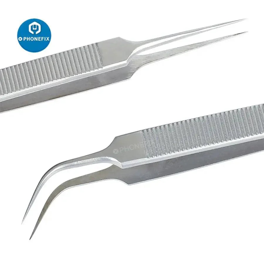 PhoneFix MECHANIC Ask-15 precision lengthening anti-slip curved tweezer for electronics repair, featuring ergonomic design and fine tips.
