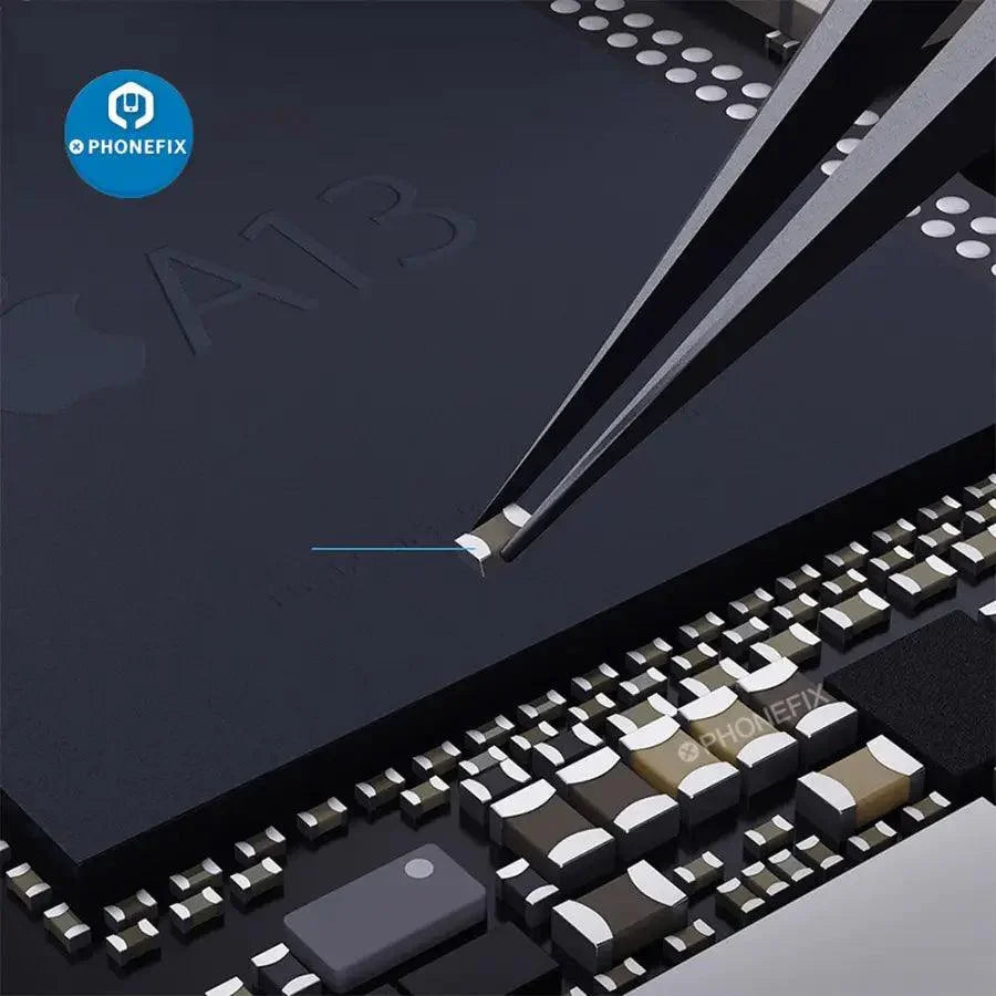 PHONEFIX Qianli Ineezy non-magnetic stainless steel tweezers for jump wires, precise tweezers remove tool for electronics repair.