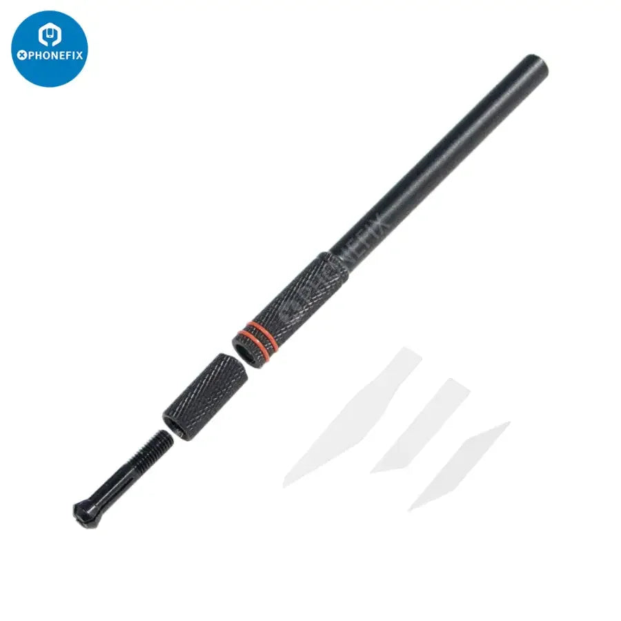 PhoneFix ceramic scraper blade for CPU BGA IC glue removal, precision tool for electronics repair and component removal.