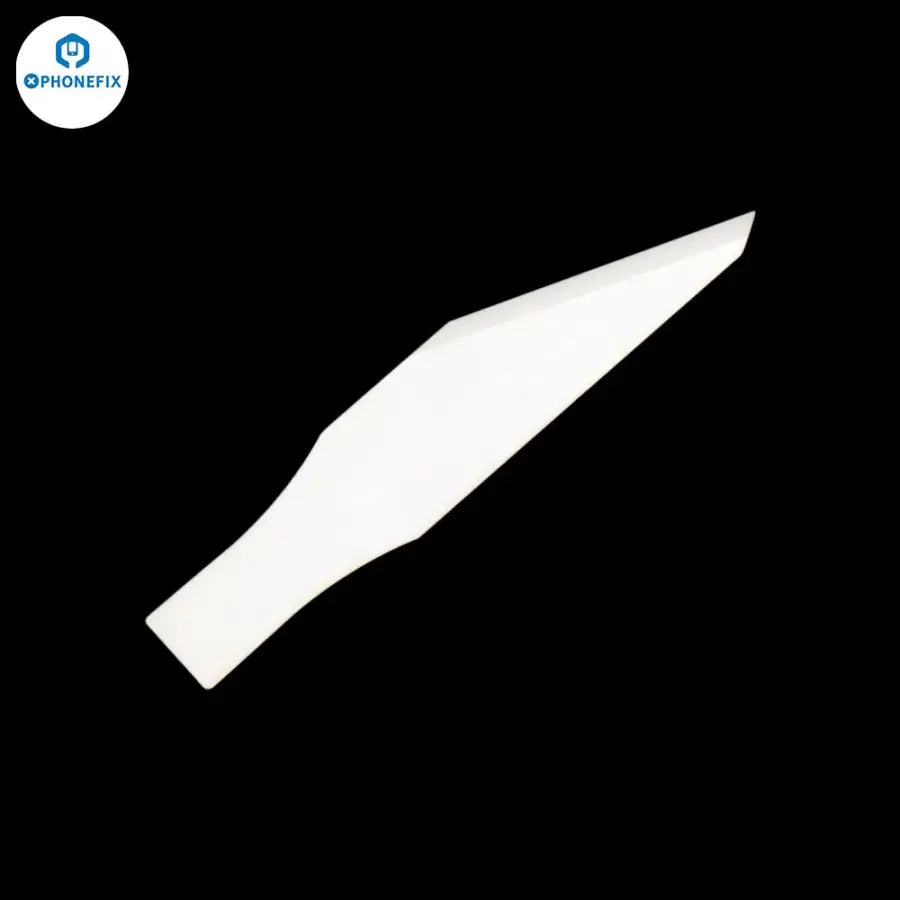 PhoneFix ceramic scraper blade for CPU BGA IC glue removal, precision tool for electronics repair and IC removal.