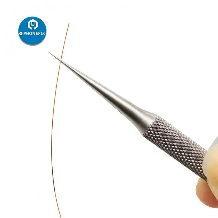 Titanium alloy precision tweezers by PHONEFIX for iPhone fingerprint jump wire repair, showcasing fine tips for delicate phone repairs.