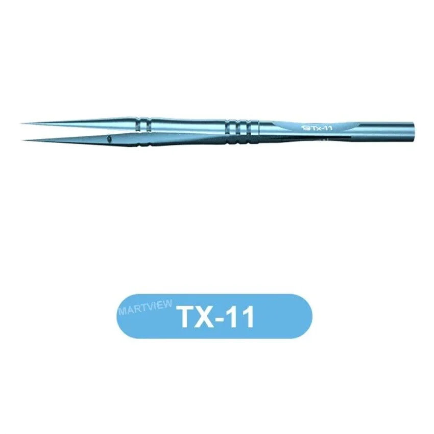 PhoneFix titanium alloy precision tweezers for iPhone fingerprint jump wire repair, featuring a sleek, pointed tip for delicate handling.