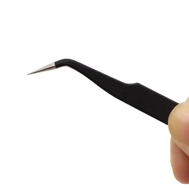 Anti-static stainless steel tweezers for phone and IC removal by PHONEFIX, precise forceps for electronics repair.