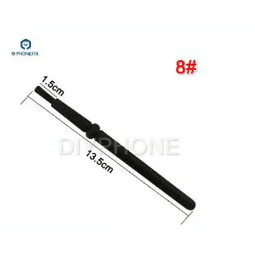 Set of 8 black anti-static ESD cleaning brushes for PCB and phone repair, by PHONEFIX, suitable for BGA and electronic cleaning.
