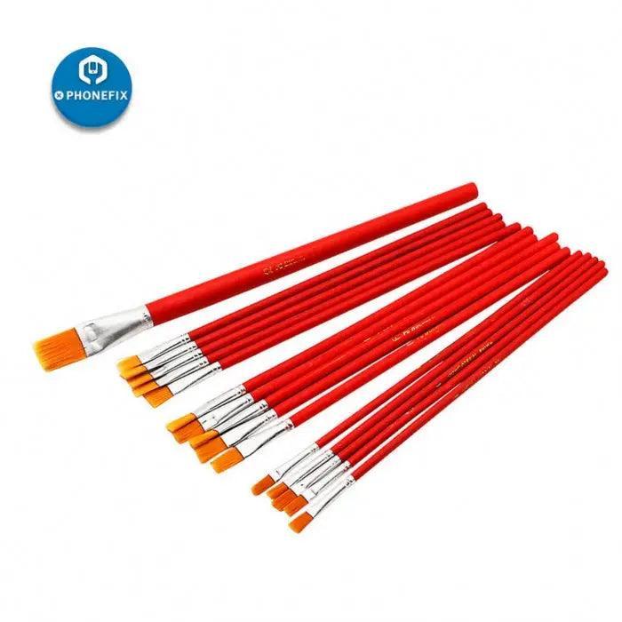PhoneFix ESD safe brush with wooden handle for cleaning dust from phones and PCs, soft bristles for delicate electronic surfaces.