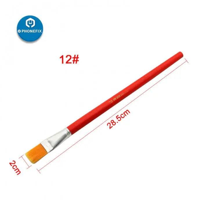 PhoneFix ESD-safe brush with wooden handle for dust cleaning on phones and PCs, soft bristles for gentle dust removal.