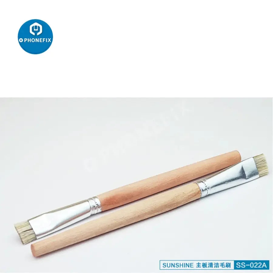 PhoneFix SS-022B Safe Brush dual-head PCB cleaning tool for mobile repair, handheld universal tool with soft brushes for circuit cleaning.