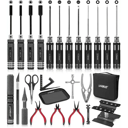 PhoneFix All in 1 Professional Drone Repair Tool Kit with precision screwdrivers and universal hand tools for drone maintenance.
