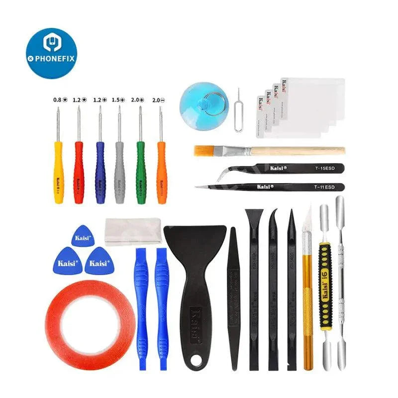 PhoneFix All-In-1 professional cleaning and opening pry set for phone repair, featuring versatile hand tools for device opening.