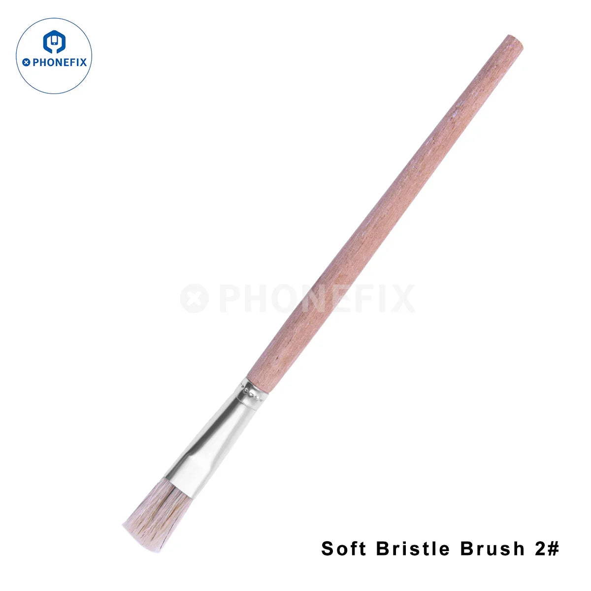 PHONEFIX anti-static brush for motherboard cleaning and phone PCB repair, a universal hand tool for electronics maintenance.