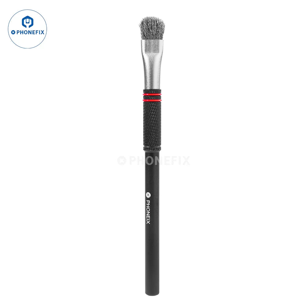 PhoneFix TE-158 cleaning brush for phone motherboards, used for chip glue removal and electronic cleaning tasks.